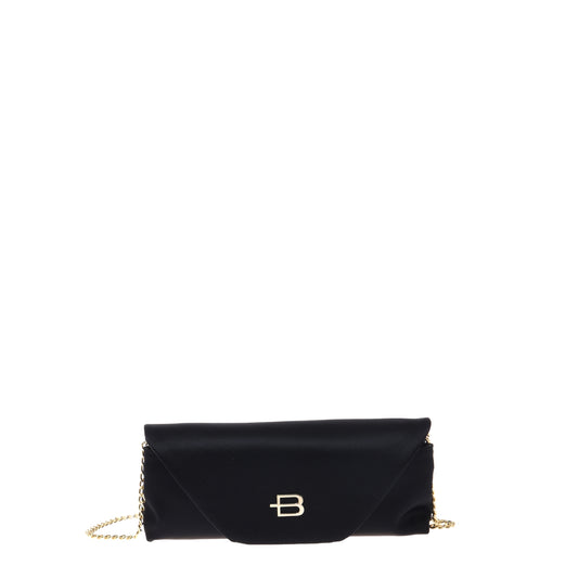 Black satin pouch