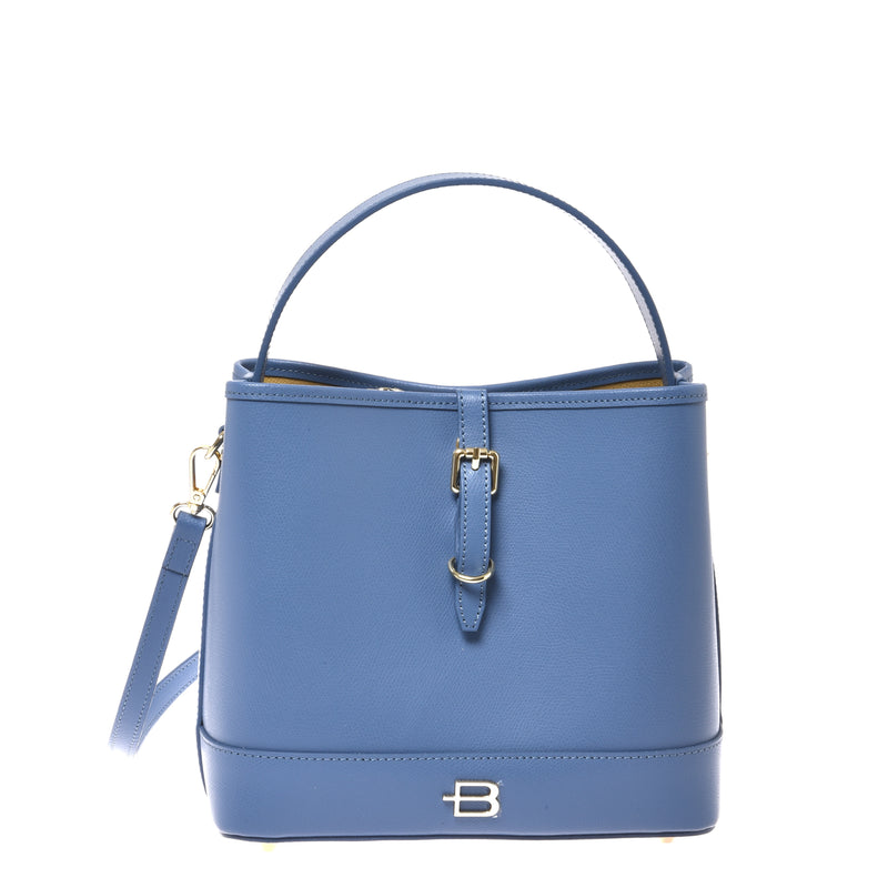 Sac à main en cuir palmellato céruléen