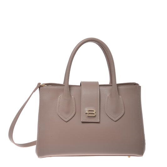 Nude palmellato leather handbag