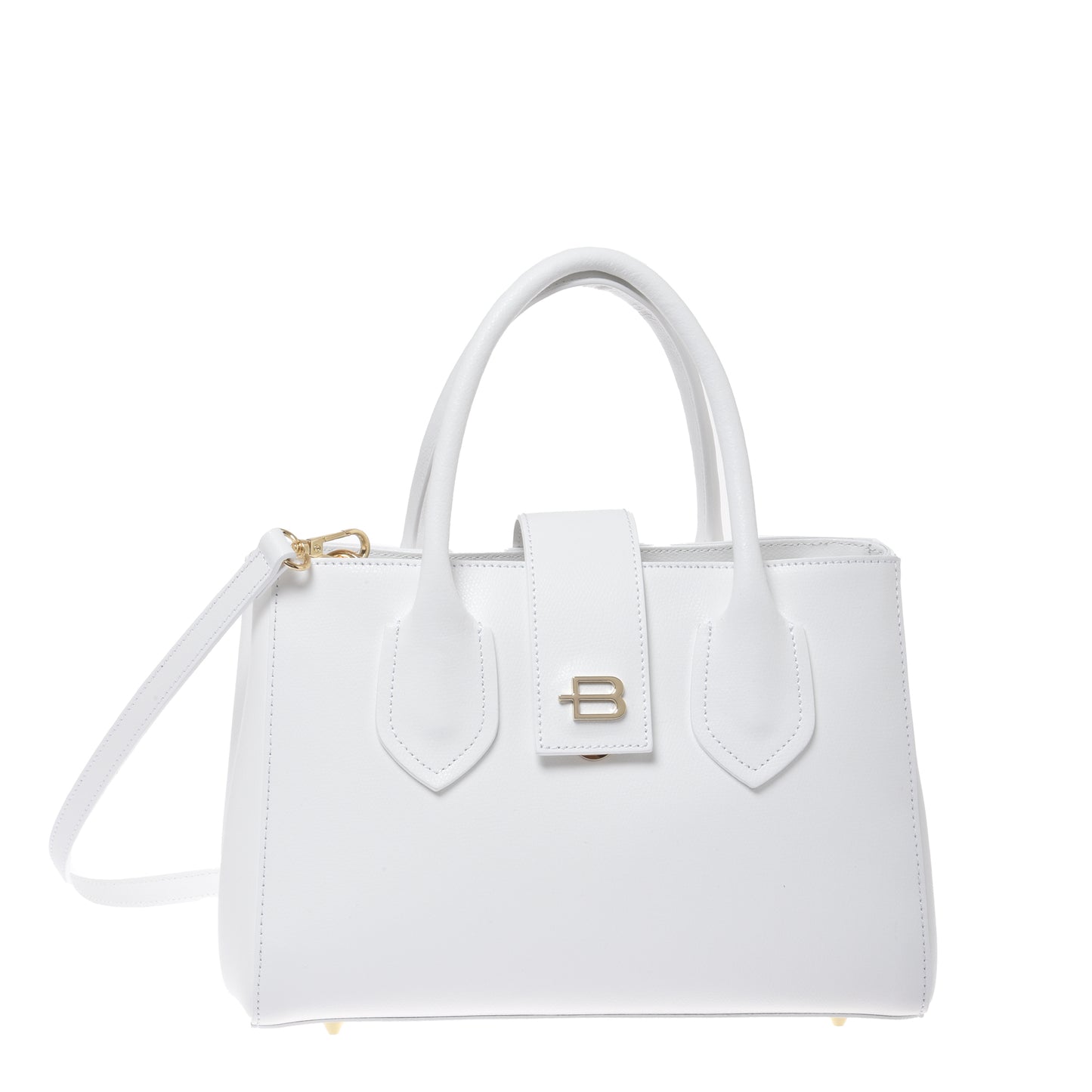 White palmellato leather handbag