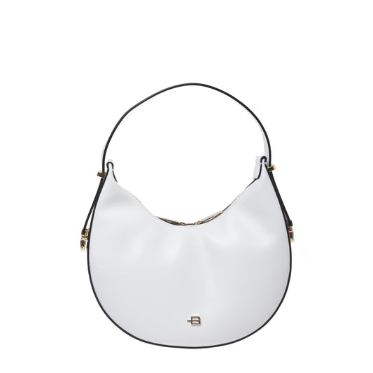 White leather handbag