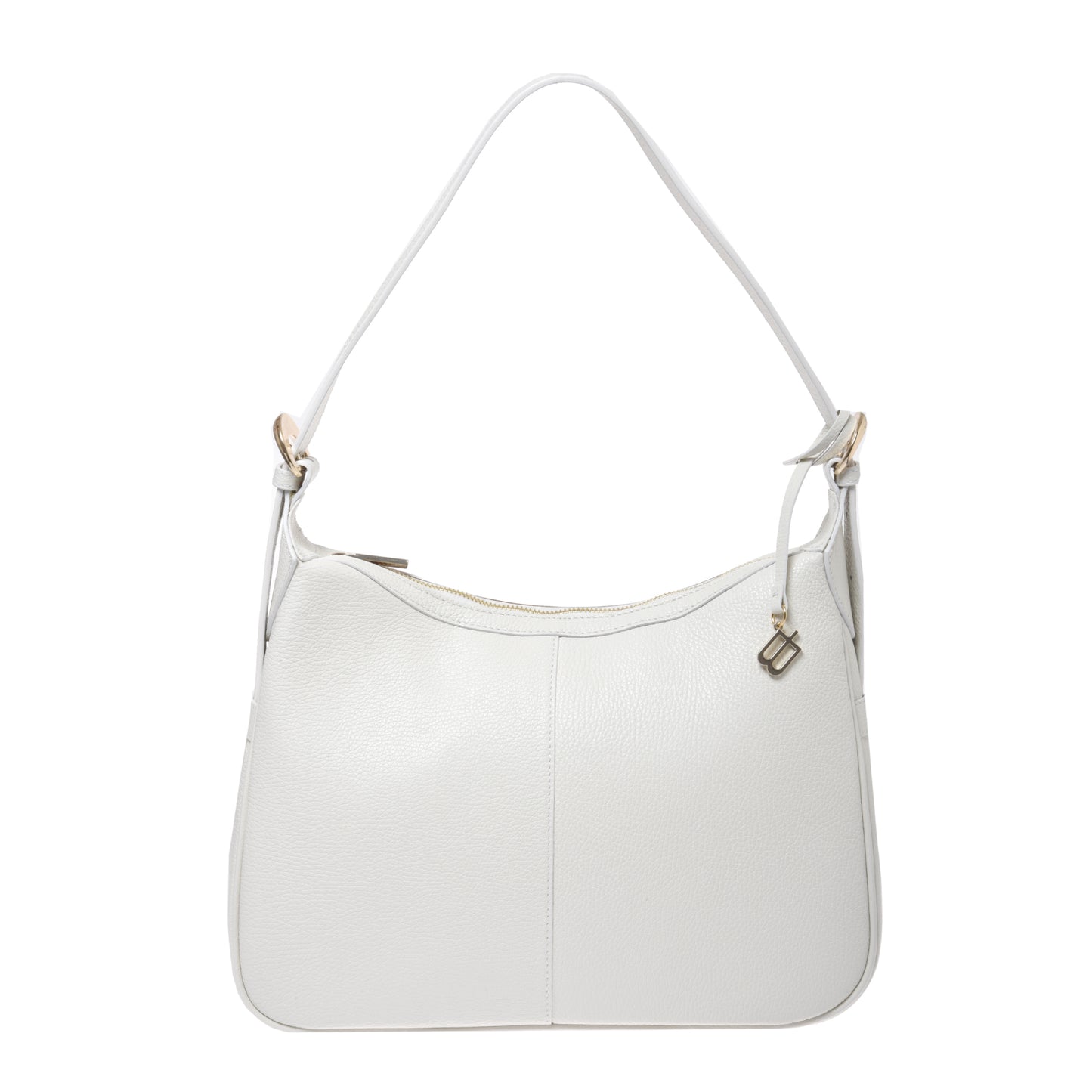 Borsa a tracolla in pelle bottalata bianca