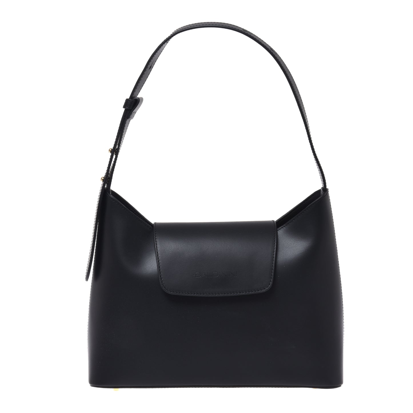 Black leather shoulder bag