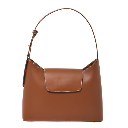 Brown leather shoulder bag