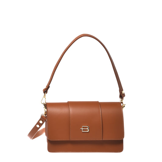 Brown leather shoulder bag