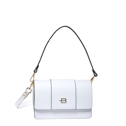 White leather shoulder bag