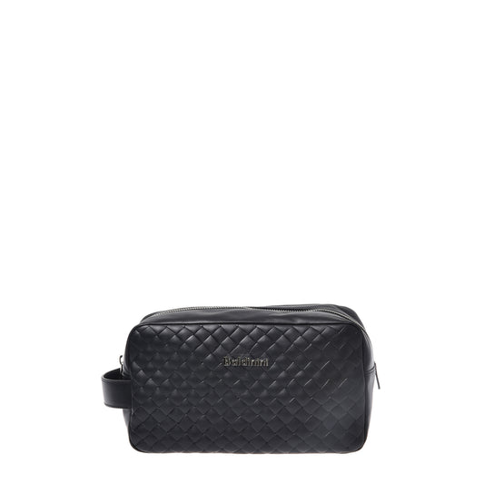 Beauty case en cuir noir