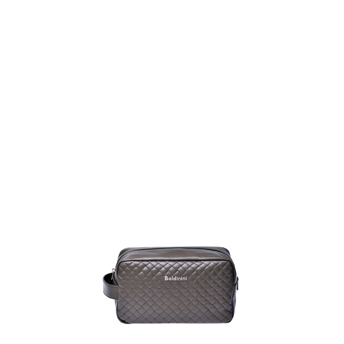 Beauty case en cuir vert kaki