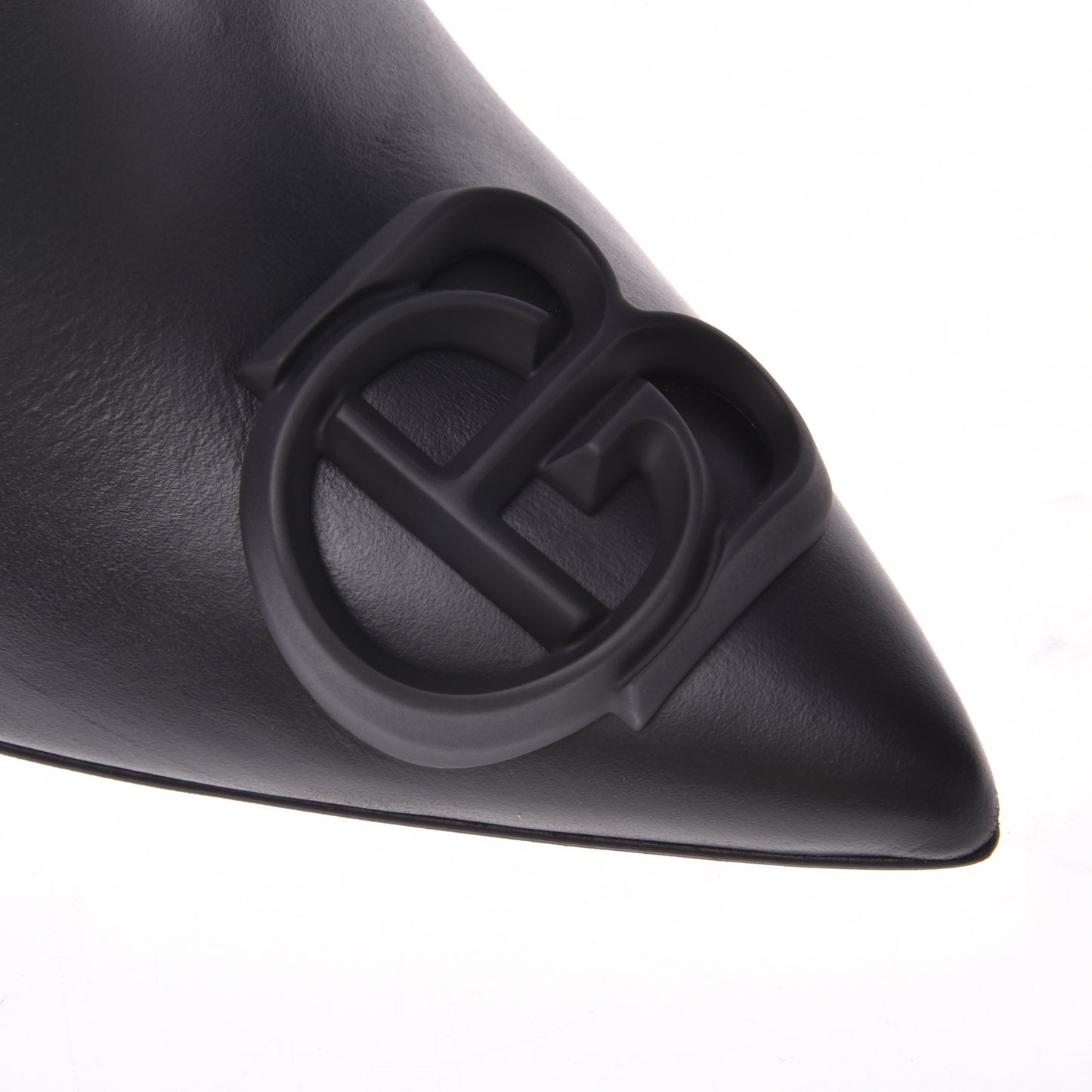 Bottes à talon en cuir de vachette noir