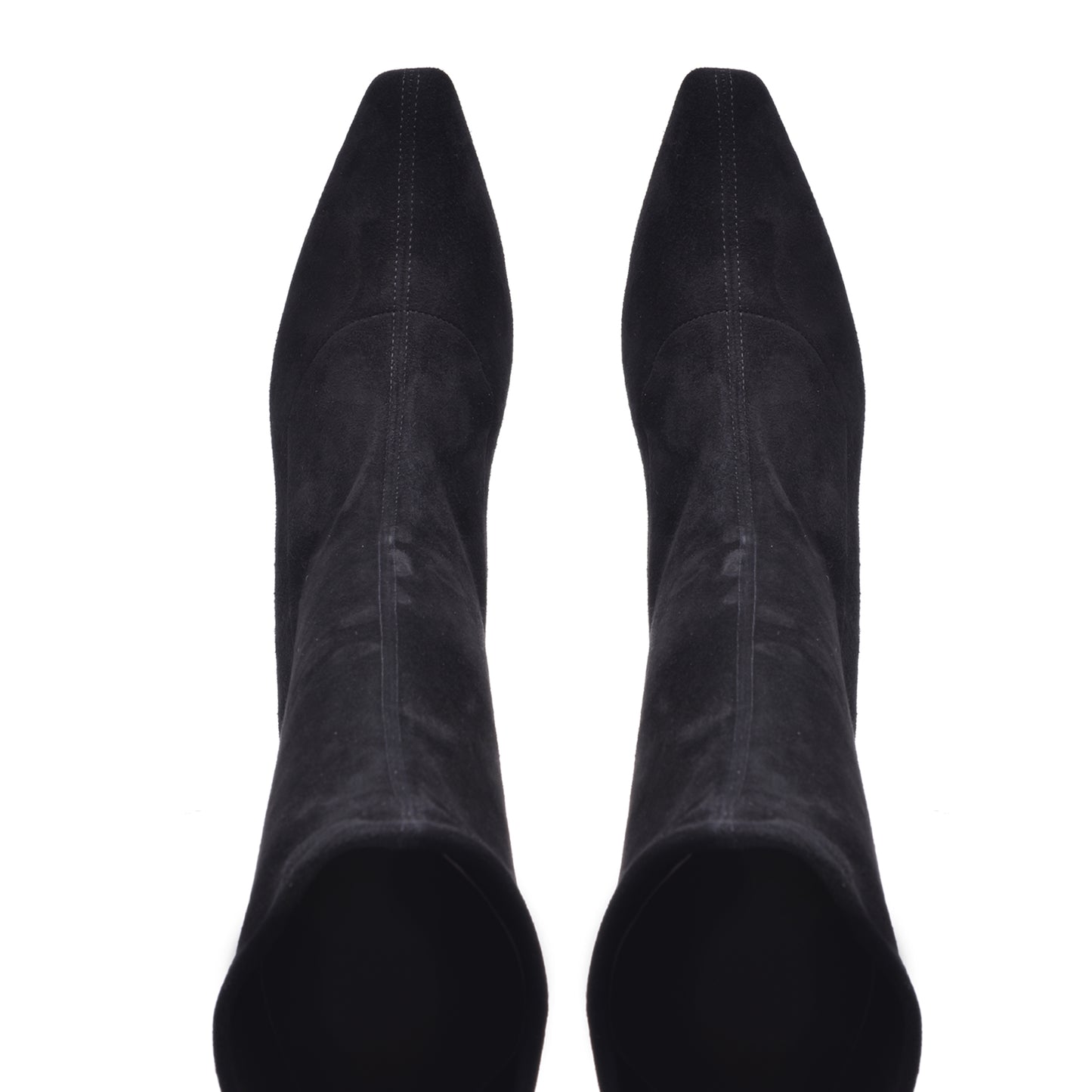 Boots in black stretch suede