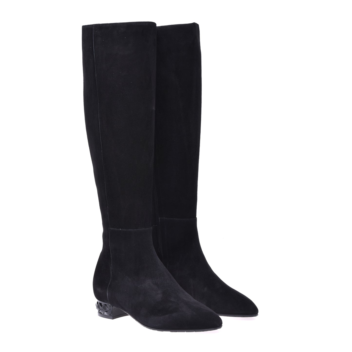 Black suede boots