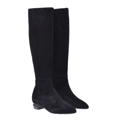Black suede boots