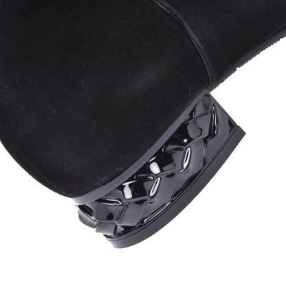 Black suede boots