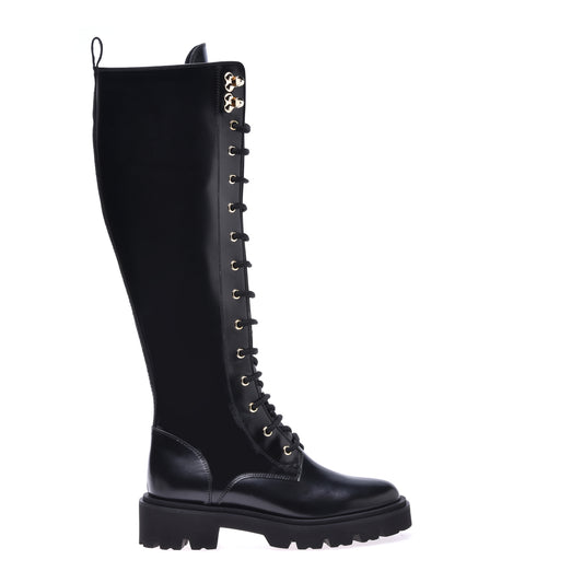 Bottes en cuir de vachette noir