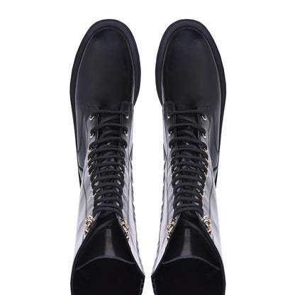 Bottes en cuir de vachette noir