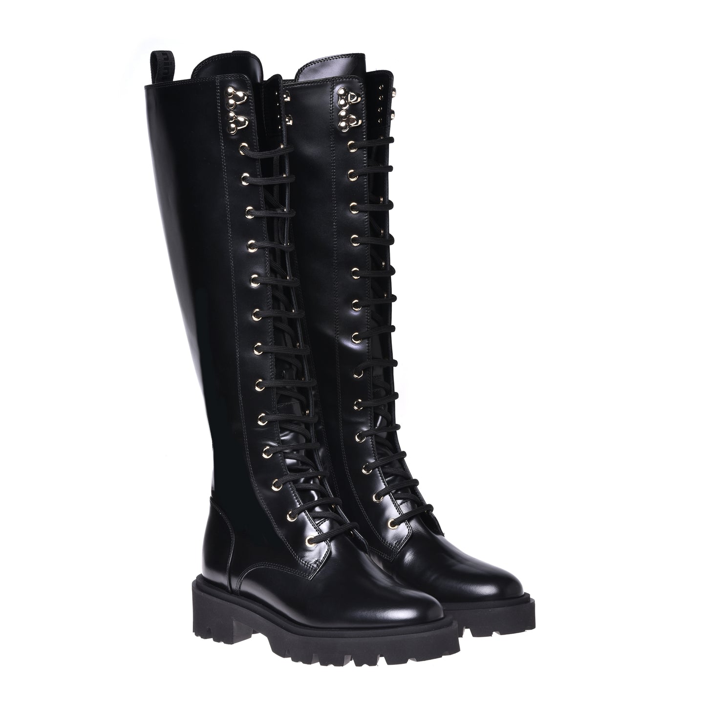 Bottes en cuir de vachette noir