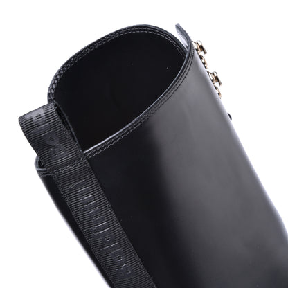 Bottes en cuir de vachette noir