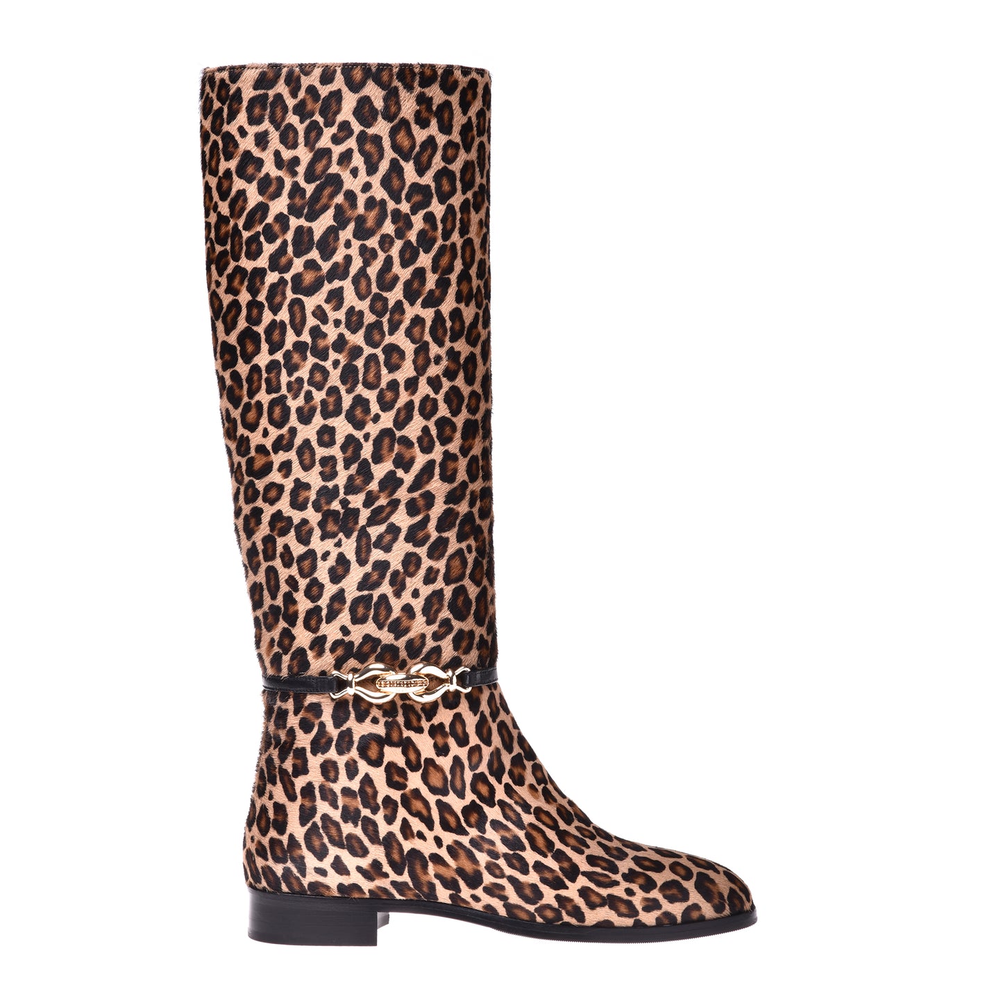 Boots in leopard pony effect