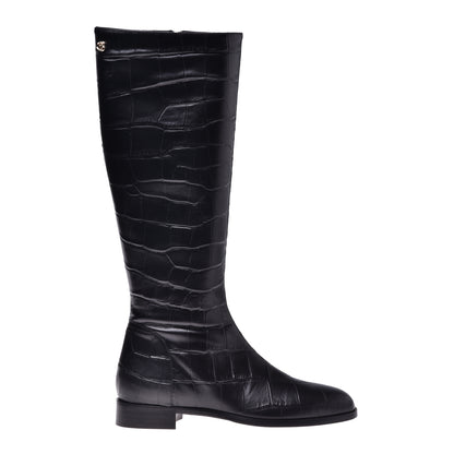 Bottes en croco noir