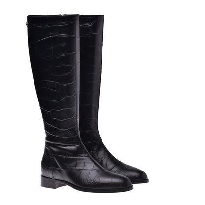 Bottes en croco noir