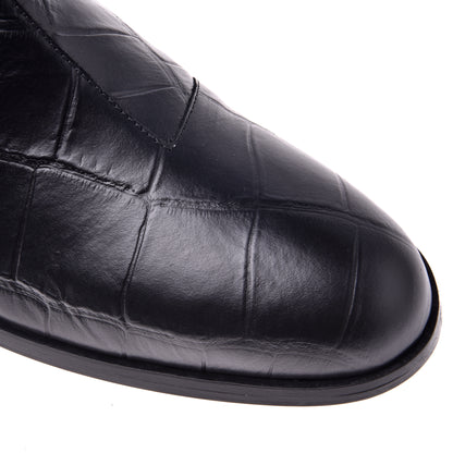 Bottes en croco noir