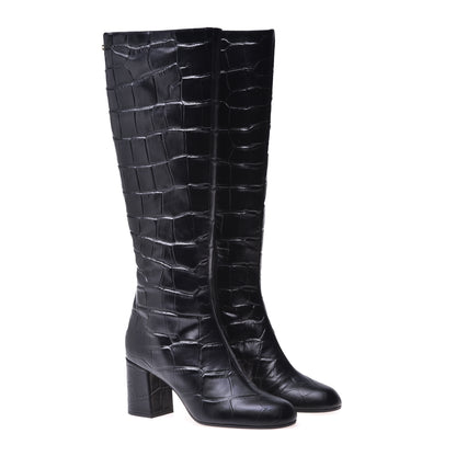 Bottes en croco noir