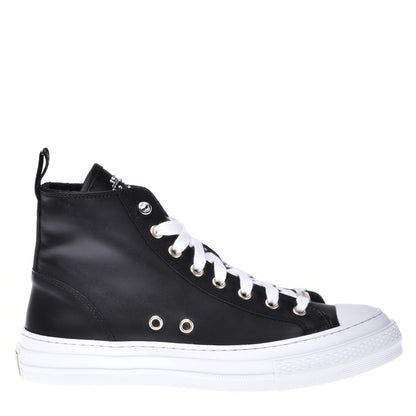 Sneakers montantes en cuir noir