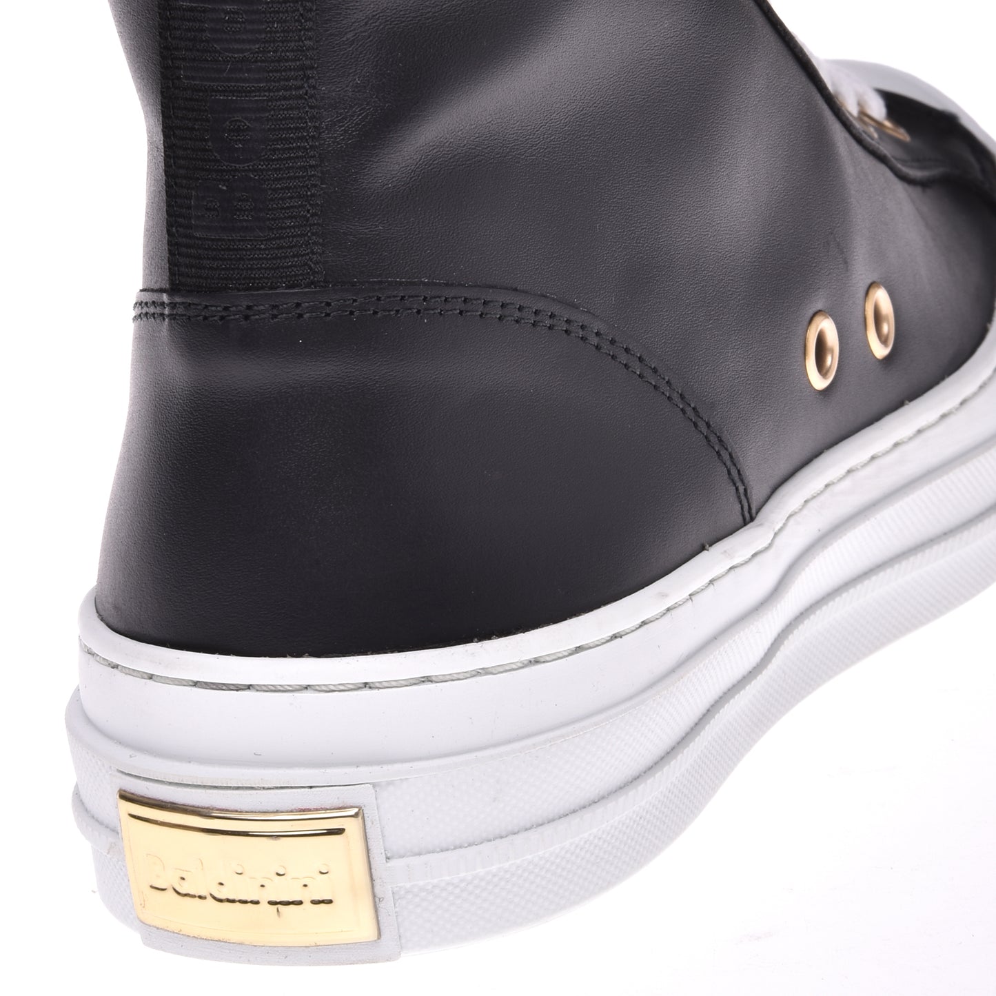 Sneakers montantes en cuir noir