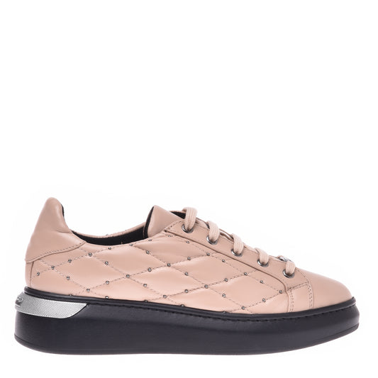 Sneakers en nappa couleur chair