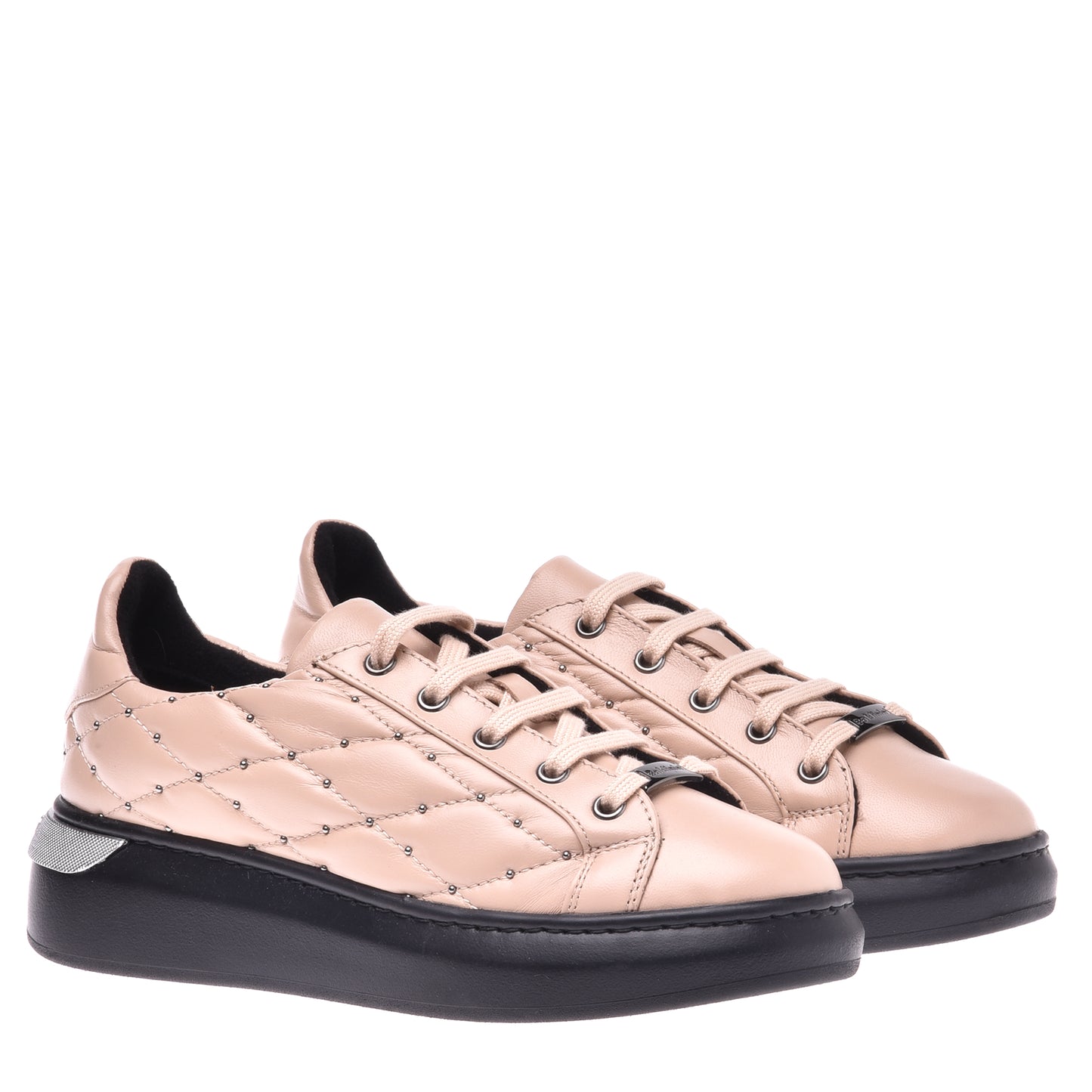 Sneakers en nappa couleur chair