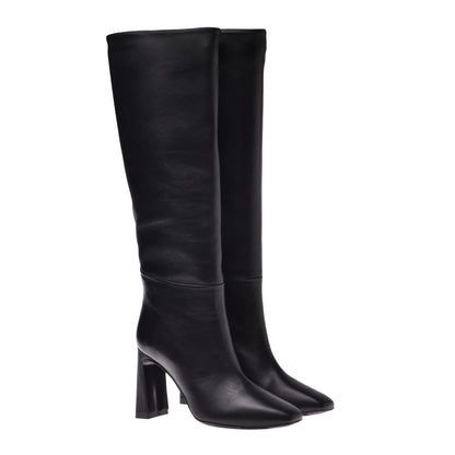 Botte « tube » en nappa noir