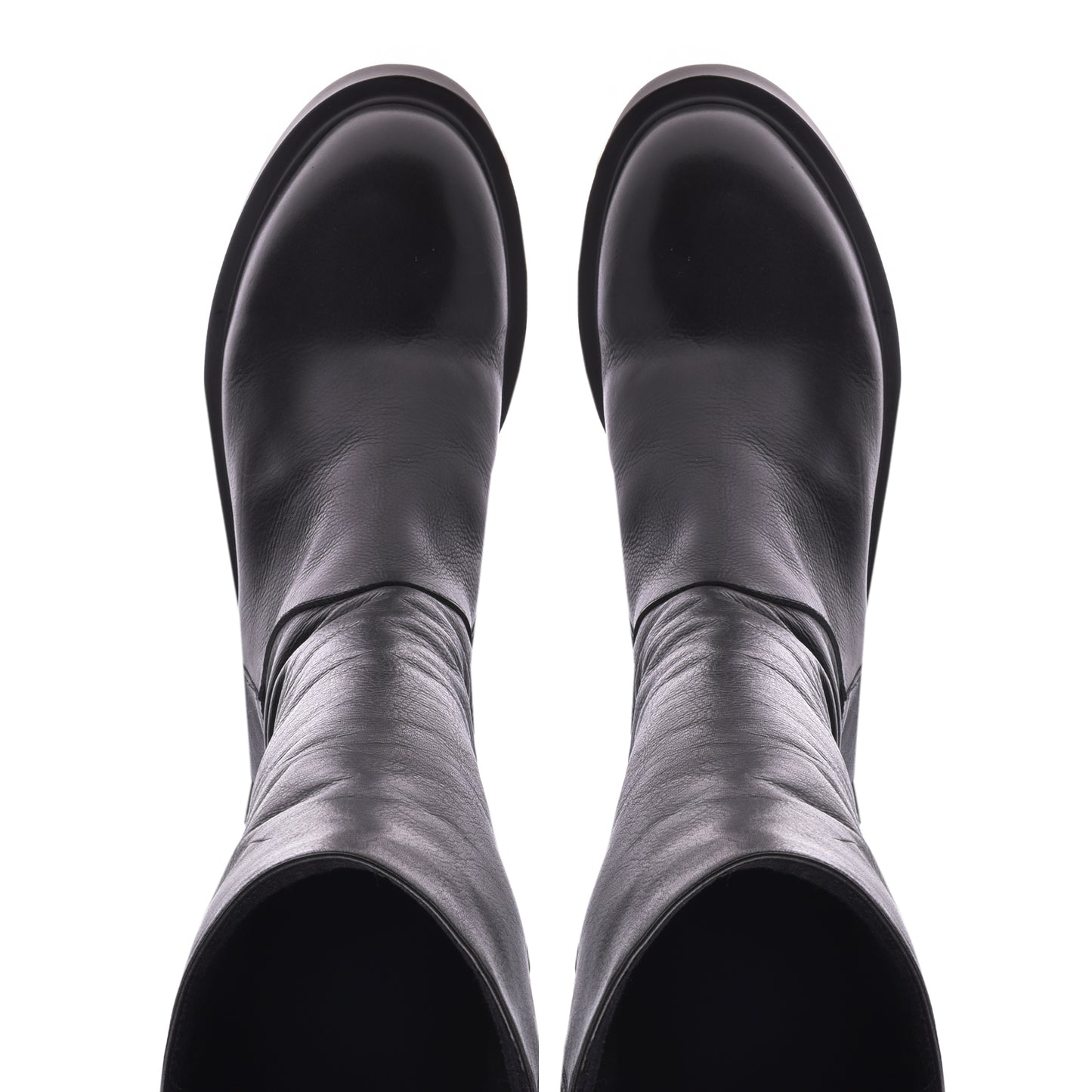 Black leather ankle boot