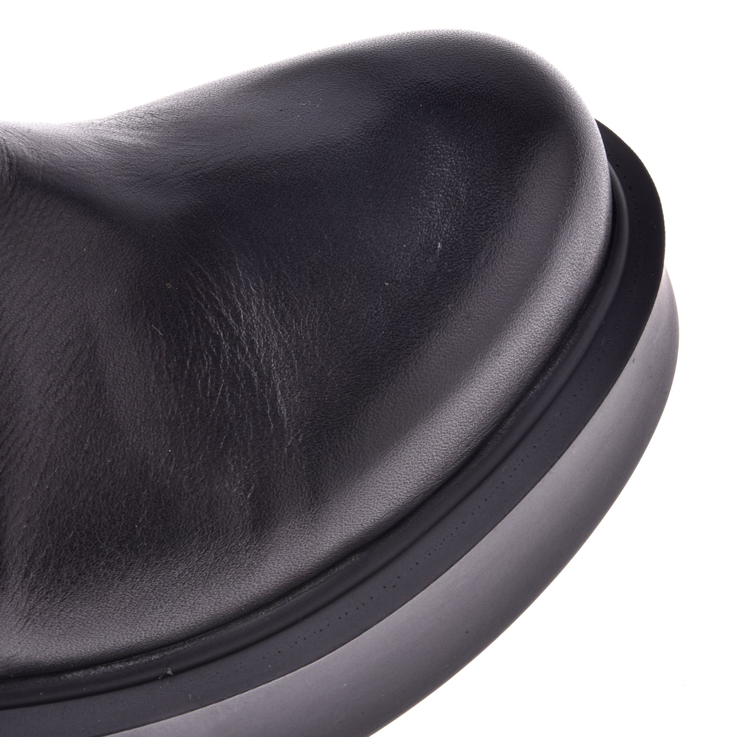 Black leather ankle boot