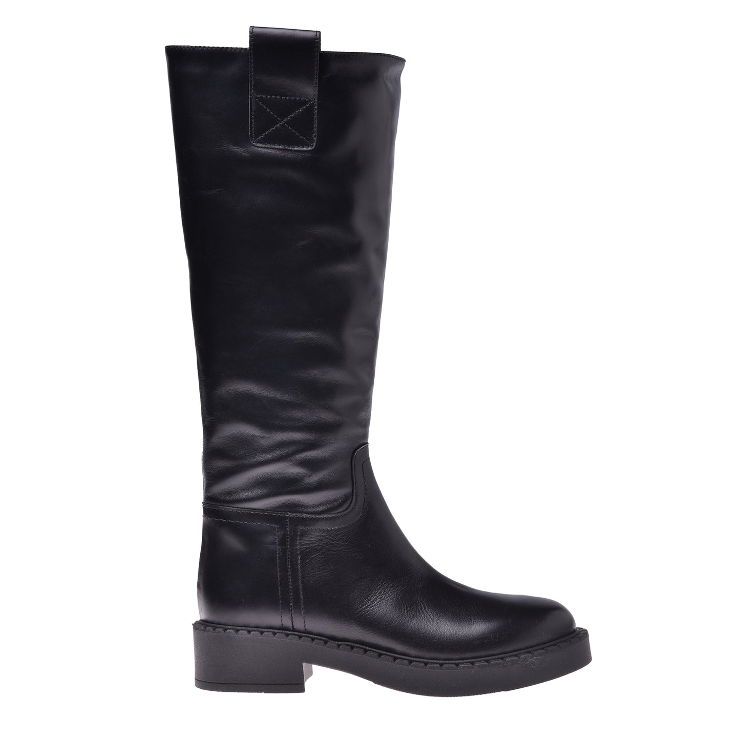 Botte en cuir de veau noir