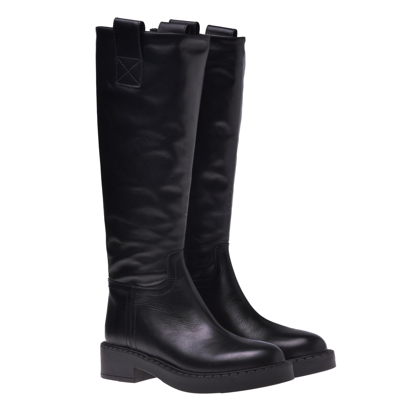 Botte en cuir de veau noir