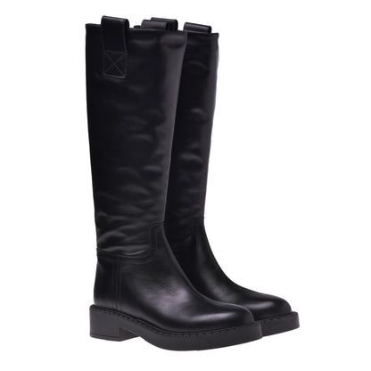Botte en cuir de veau noir