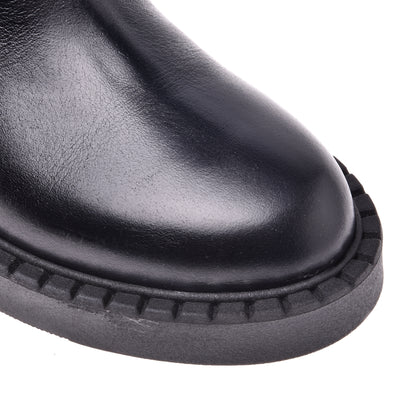 Botte en cuir de veau noir