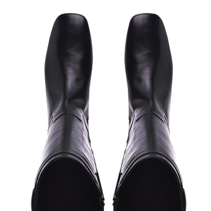 Botte en cuir de veau noir