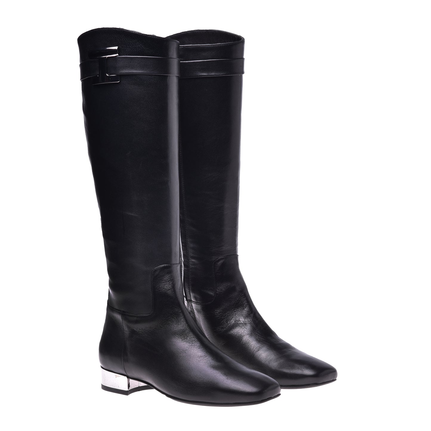 Botte en cuir de veau noir