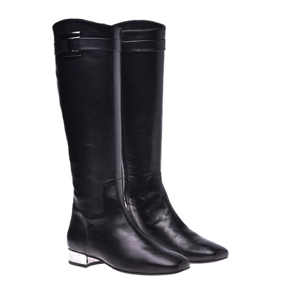Botte en cuir de veau noir