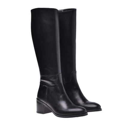 Botte en cuir noir