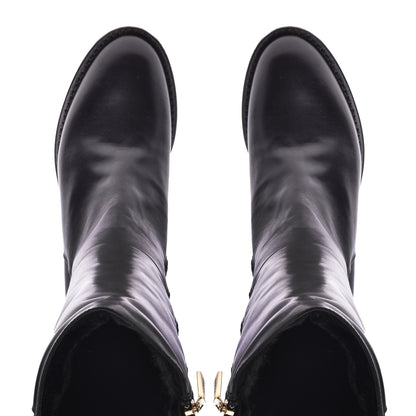 Botte en cuir noir