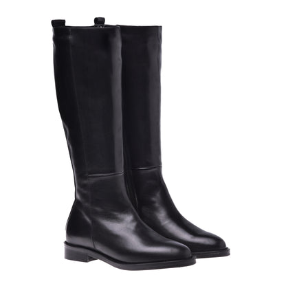 Botte en cuir noir