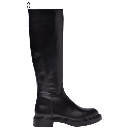 Bottes en cuir noir