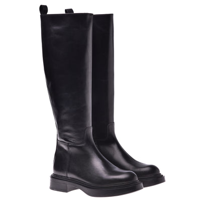 Stivale in pelle nera