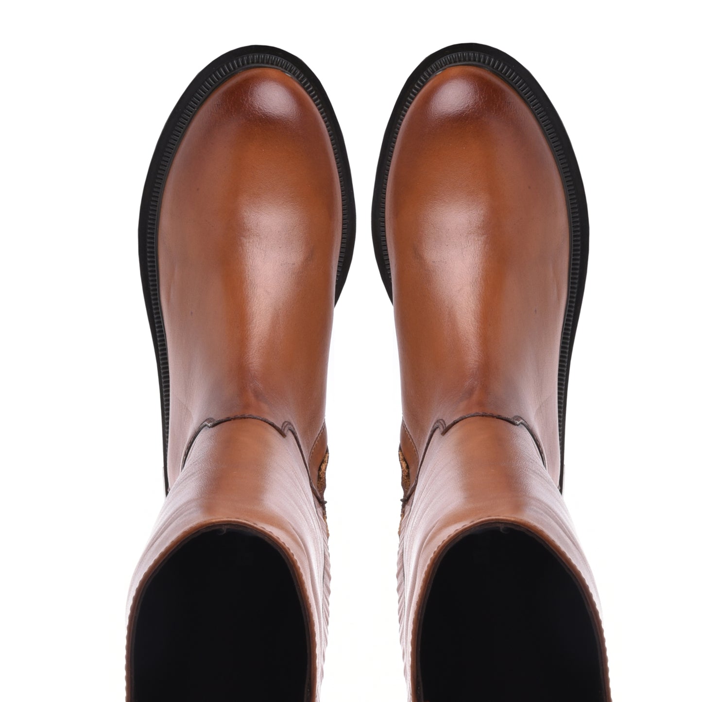 Bottes en cuir brun