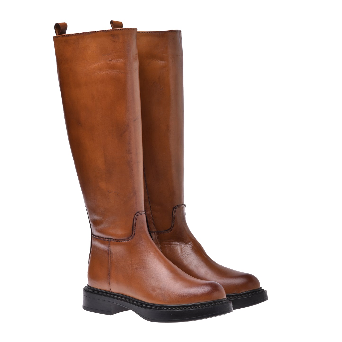 Bottes en cuir brun