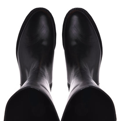 Botte en cuir noir