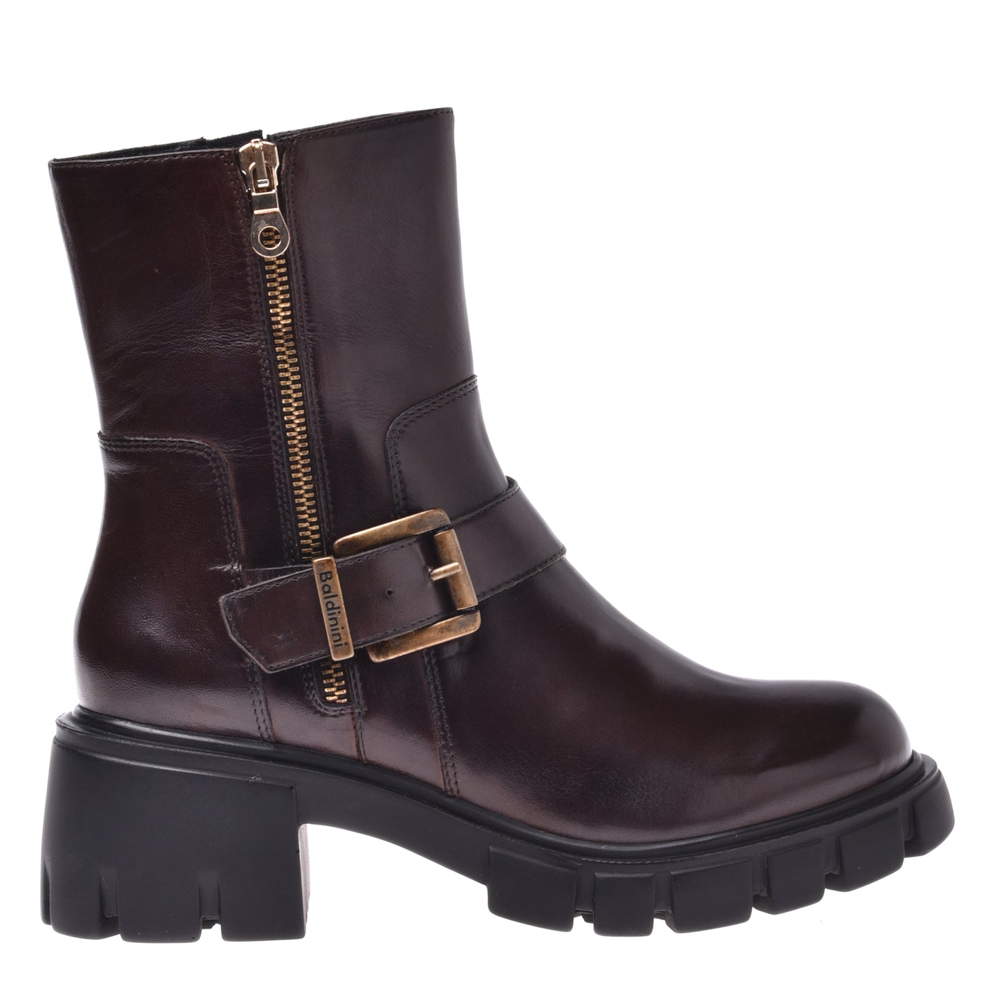 Calfskin ankle boots in dark brown