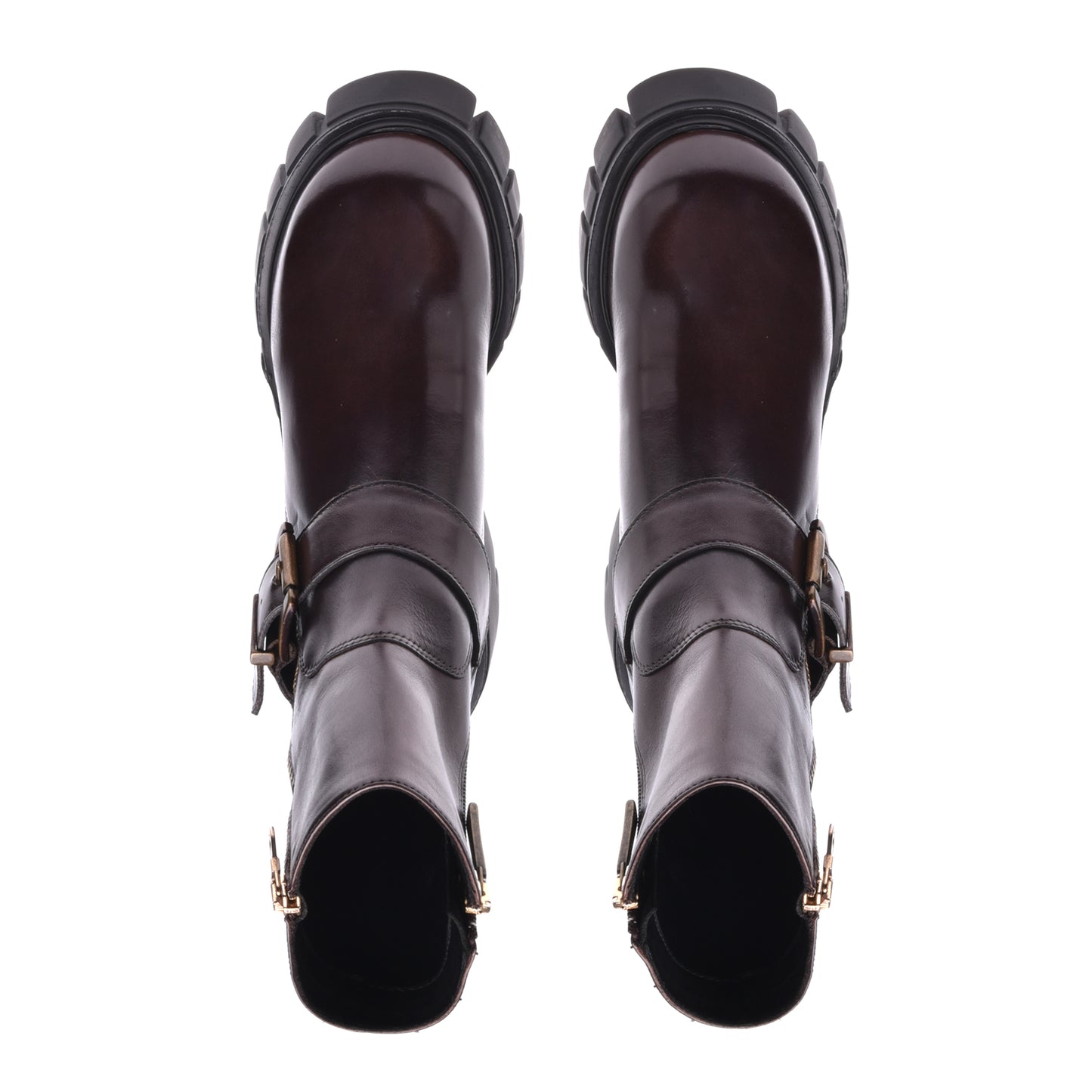 Calfskin ankle boots in dark brown